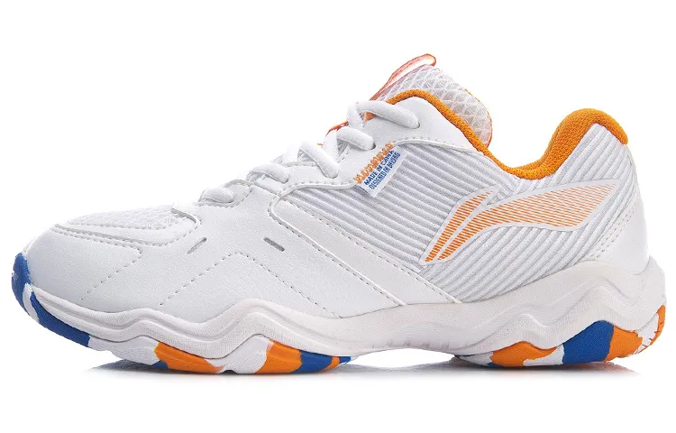 Li Ning Badminton Shoes Women's Low Top White/Orange