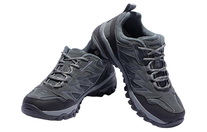 TOREAD Slip Resistant Abrasion Resistant Low top Hiking Shoes Men’s Gray Black