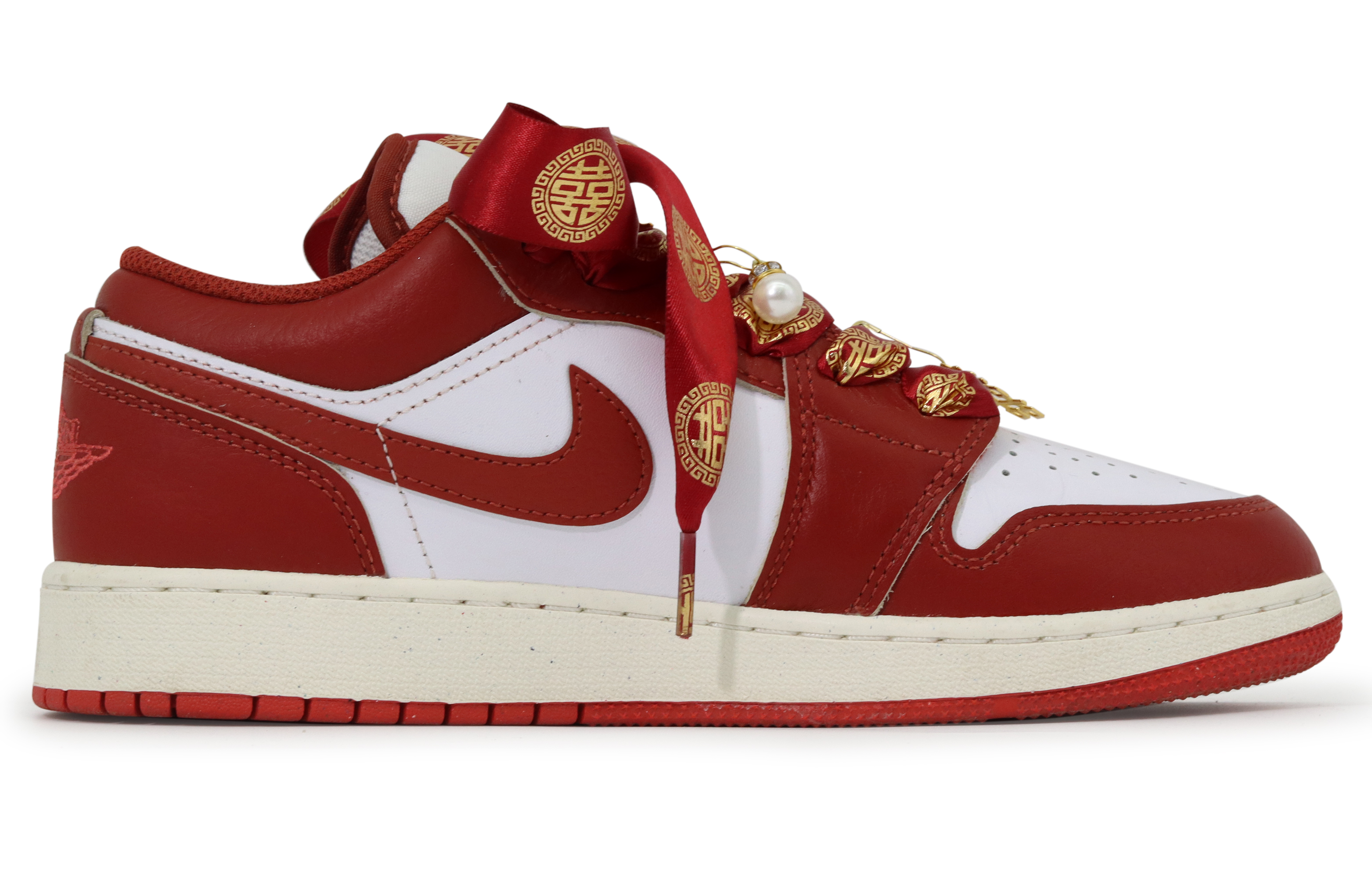 Jordan Air Jordan 1 Low top Vintage Basketball Shoes Unisex Red White