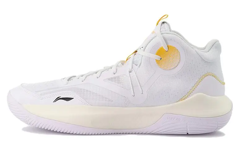 Li Ning Sonic 9 Team Basketball Shoes Men's Mid Top White/Orange