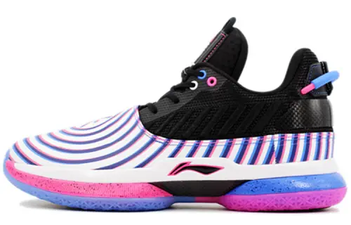 LiNing Li Ning WOW 7 Wade's Way 7 s fashion shock-absorbing, non-slip and wear-resistant, low-top basketball shoes, men's black, purple and white