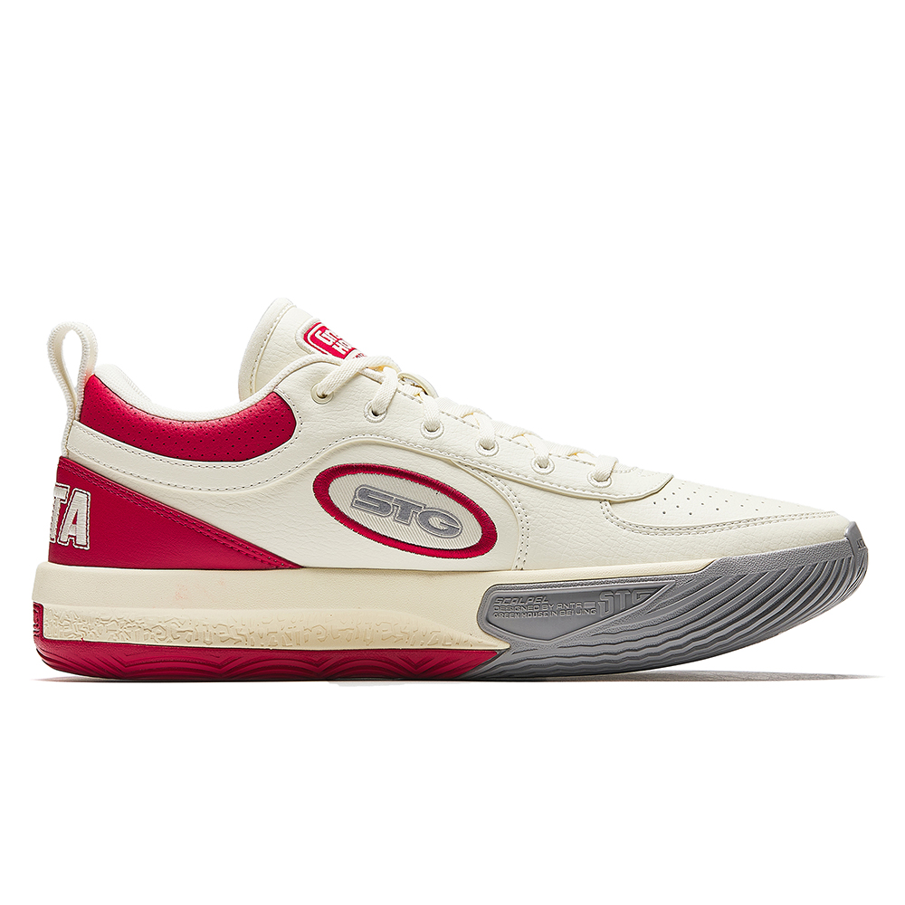 Anta Fengmang 1 Slip Resistant Abrasion Resistant Support Low top Nitrogen Technology Basketball Shoes Men’s White Red