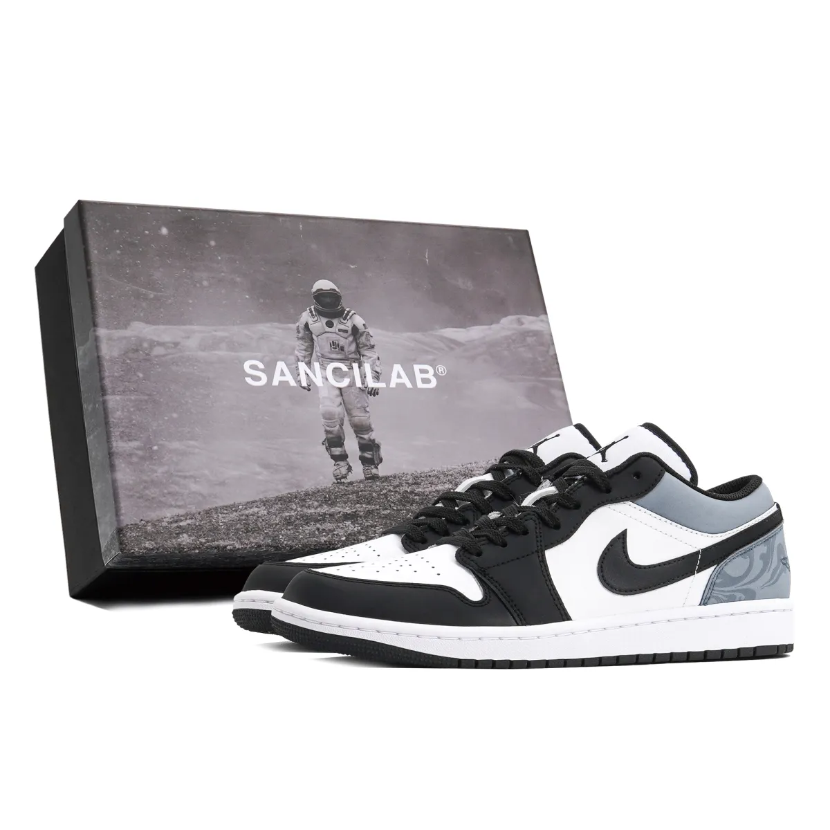 Jordan Air Jordan 1 Third Lab, Xingji Exploration Low top Vintage Basketball Shoes Men's Gray