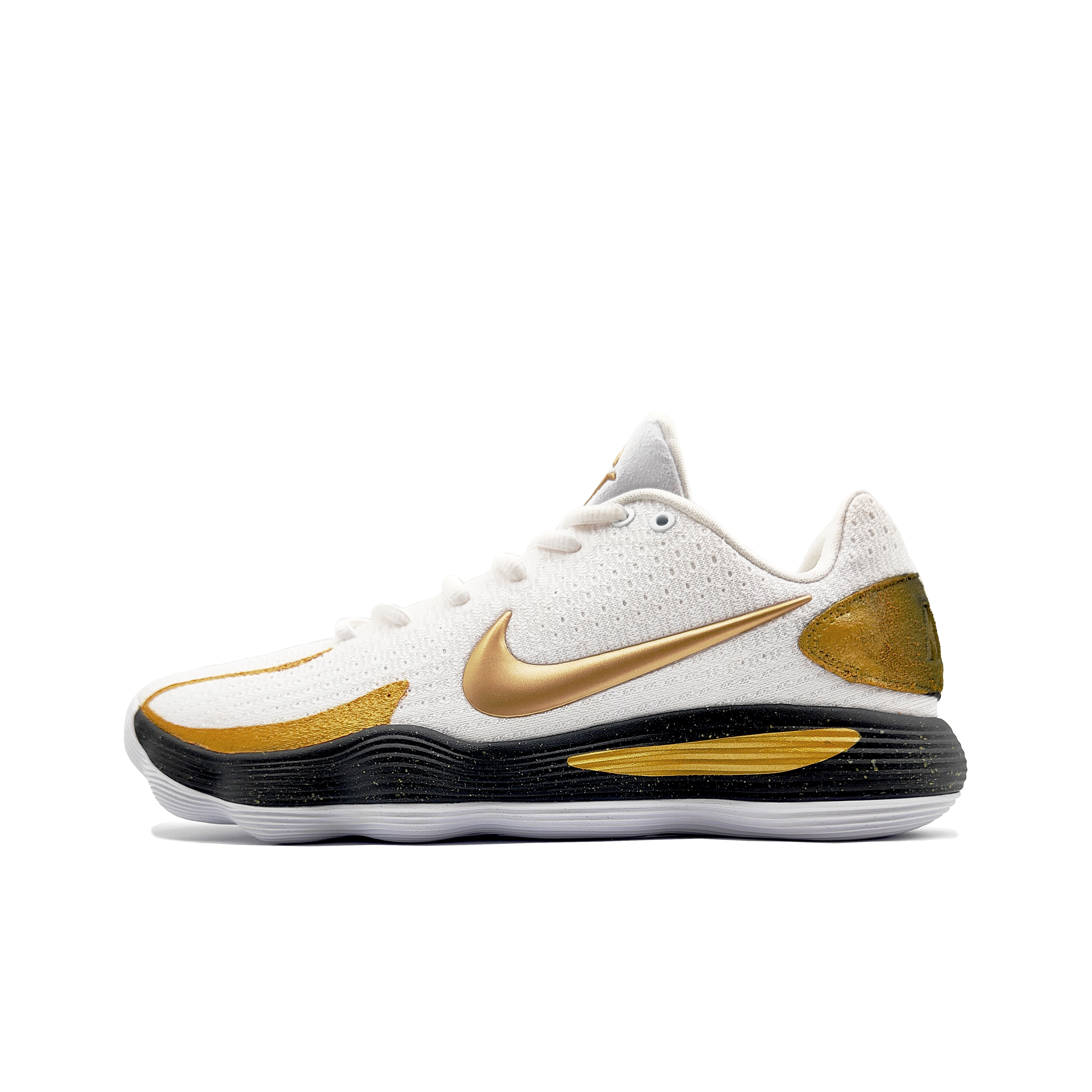 Nike Hyperdunk 2017 Basketball Shoes Unisex Low Top White/Black/Gold