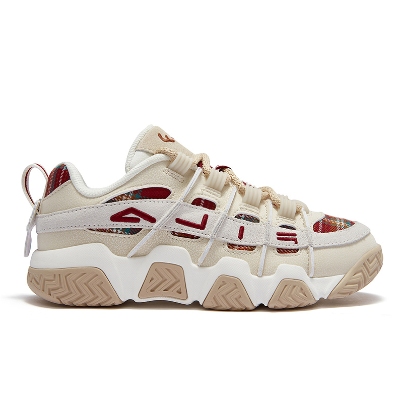 FILA FUSION BUSTER Puffy Shoes Wear resistant And Lightweight Low top Vintage Basketball Shoes Women’s Beige