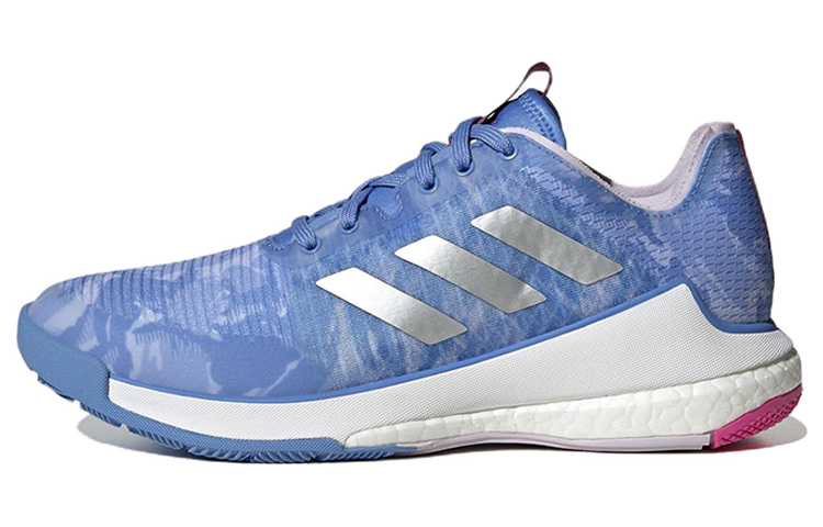 Adidas Crazyflight comfortable, soft, non-slip, wear-resistant and lightweight low-top volleyball shoes for women, blue and white