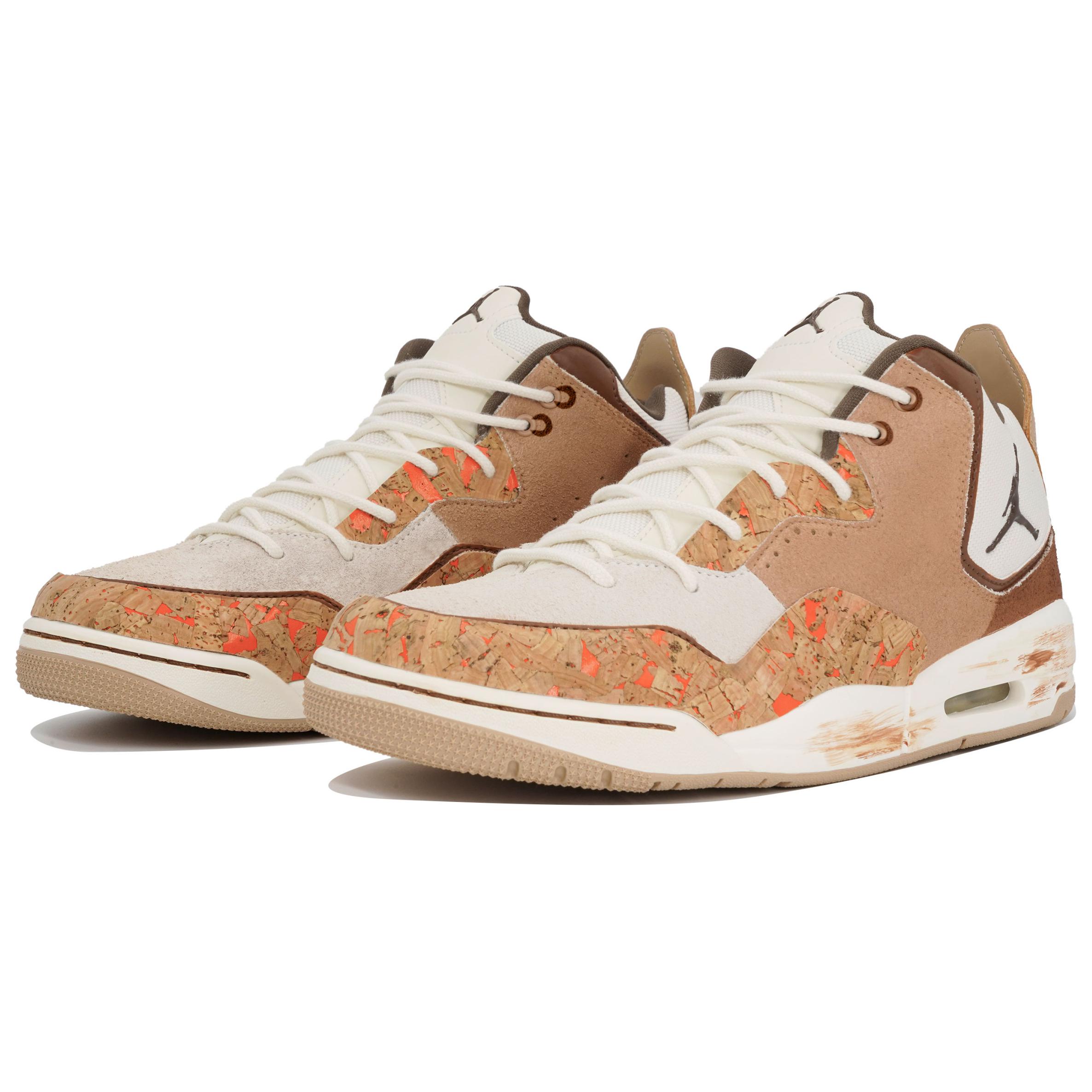 Jordan Courtside 23 Kaleidoscope Wood Shavings Box Wear-Resistant Slip-Resistant Vintage Basketball Shoes Men’s Khaki