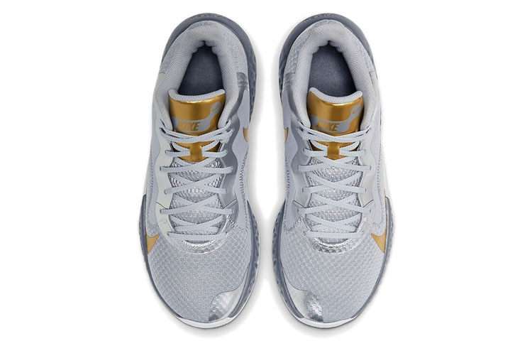 Кроссовки Nike Renew Elevate (серый / золотой / серебристый) — фото 4