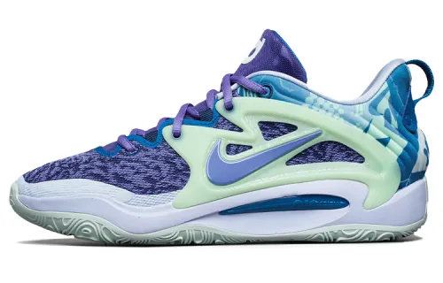 Nike KD 15 EP Durant 15 round toe, comfortable, shock-absorbing, non-slip, wear-resistant, wrapped support, low-top, practical basketball shoes, men's model, blue, purple and green, domestic version