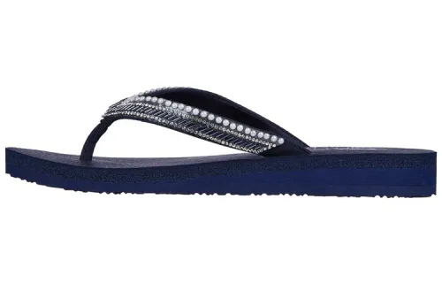 Skechers Meditation Comfortable Rubber Sole Quiet Slide Slippers Women's Navy Blue