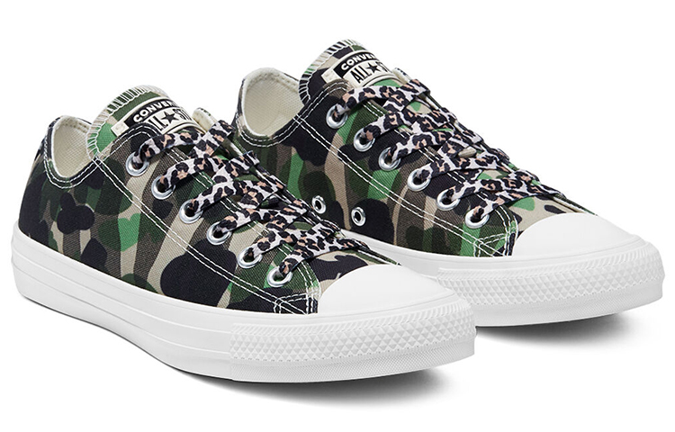 Женские кеды Converse Chuck Taylor All Star Low Top (зеленый камуфляж) — фото 3