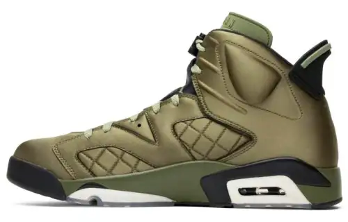 Jordan Air Jordan 6 Retro Pinnacle Promo Flight Jacket Simple and Comfortable Non-slip Lightweight High-top Retro Basketball Shoes Men's Military Green