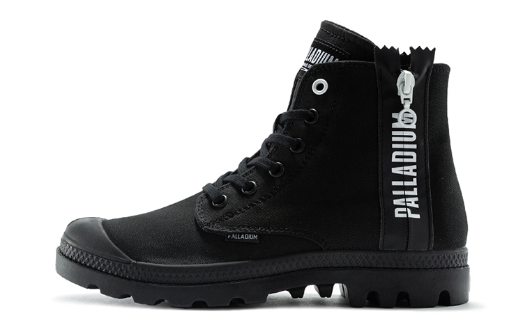 Palladium Pampa 2 Back Zip Cvs Slip Resistant, Abrasion Resistant, Breathable High top Canvas Shoes Women's Black