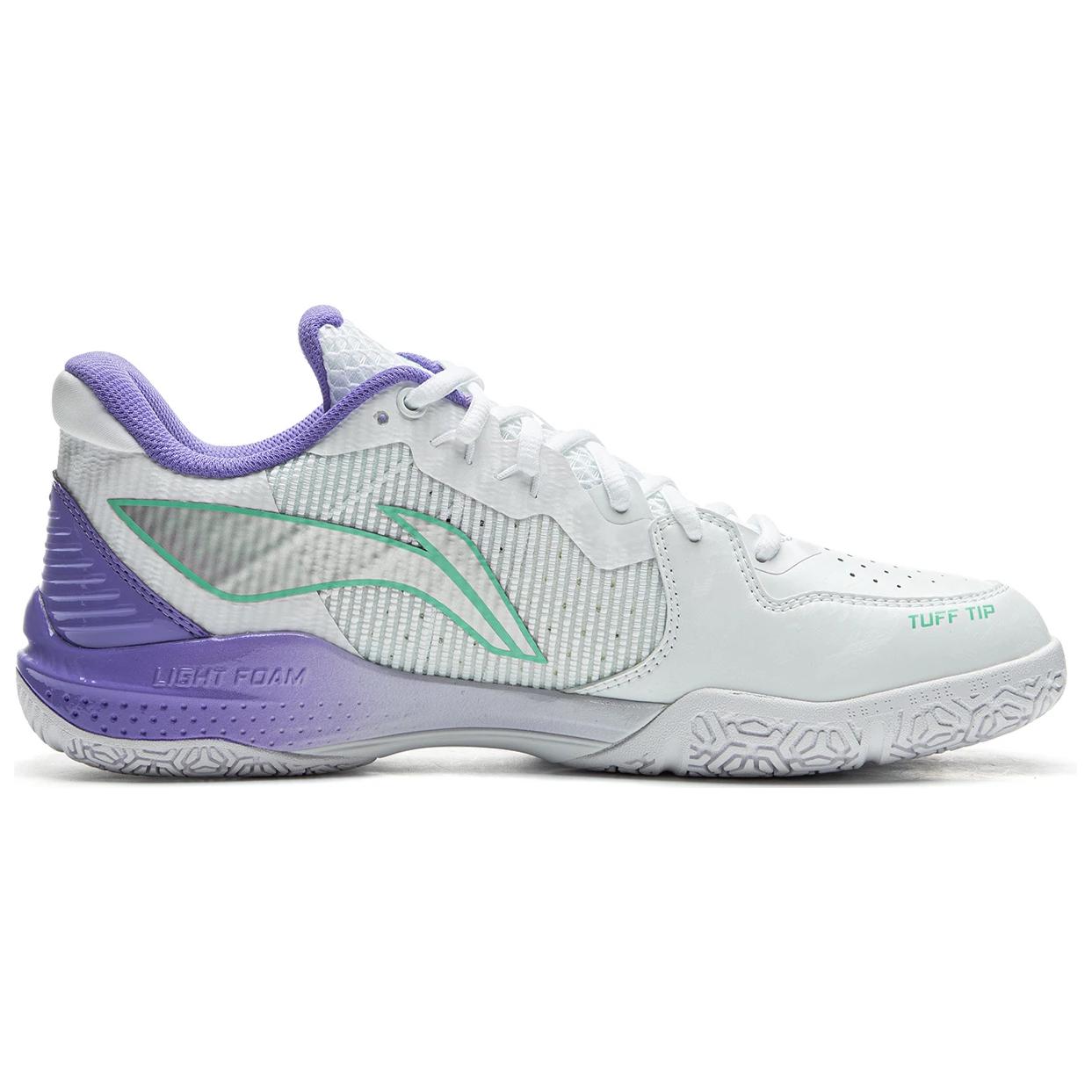 Li Ning Lightweight Rebound Low top Badminton Shoes Unisex White Purple