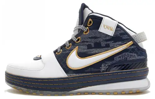 Nike Lebron 6 Akron Mid top Basketball Shoes Men's Blue White