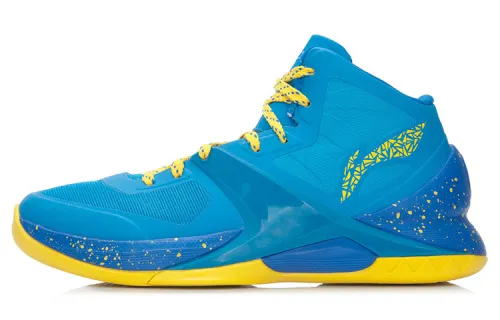 Li Ning The Sixth Man Basketball Shoes Unisex High Top Blue/Yellow