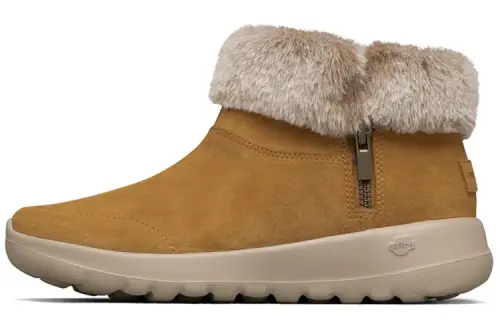 Skechers ON THE GO Top Grain Cow Leather Thermal Coverage Ankle Length Snow Boots Women's