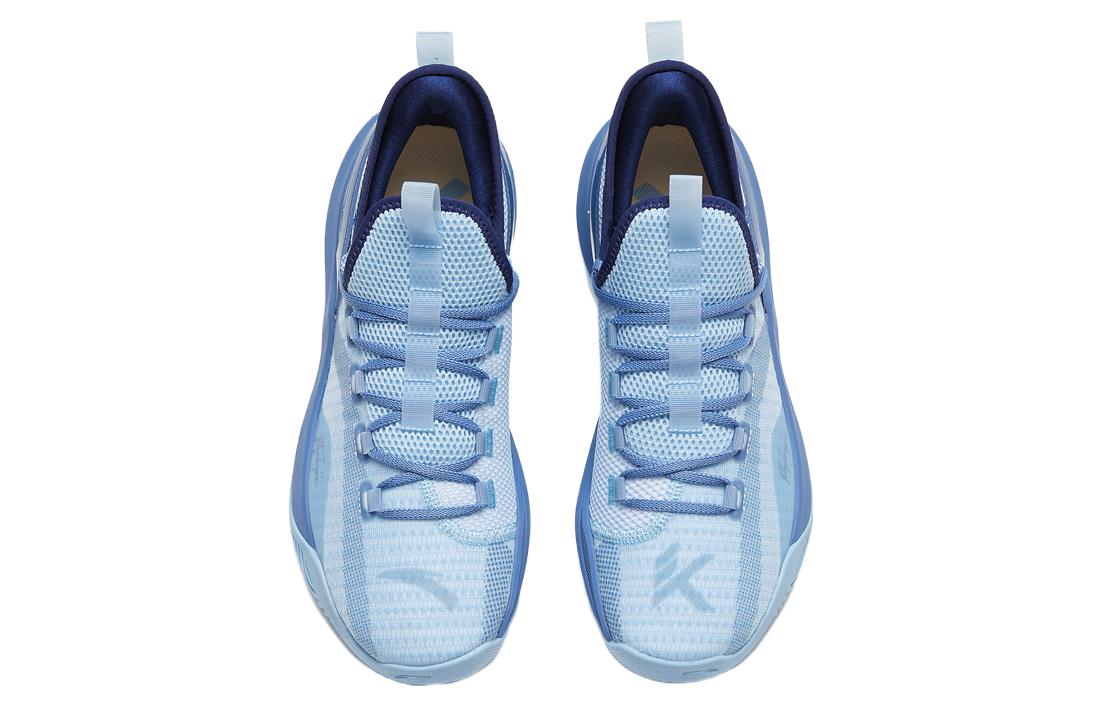 Anta KT Fashion Fabric Slip Resistant Abrasion Resistant Low top Basketball Shoes Men’s Blue