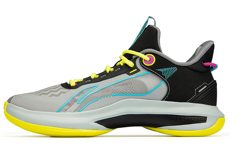 Li Ning Comfortable Cushioning Slip Resistant Abrasion Resistant Low top Basketball Shoes Men’s Gray Black