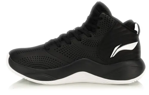 Li Ning Magic Cloud Slip Resistant Abrasion Resistant Mid top Basketball Shoes Men's Standard Black Fleece Lined