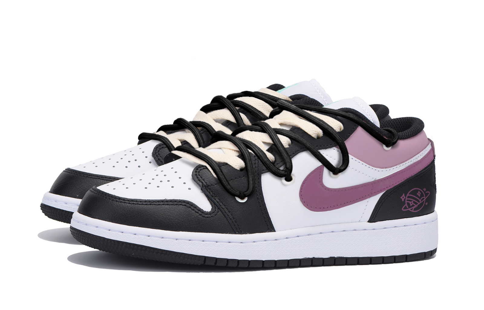 Jordan Air Jordan 1 Abrasion Resistant Low top Vintage Basketball Shoes Men’s Black Pink