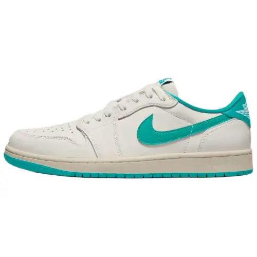 Jordan Air Jordan 1 Slip Resistant, Abrasion Resistant, Breathable Low top Vintage Basketball Shoes Women's White Green