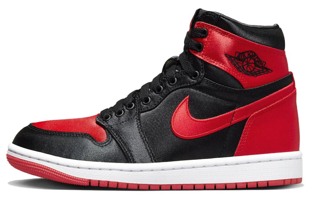 Женские кроссовки Jordan Air Jordan 1 High OG "Satin Bred" 2023 (черно-красные)