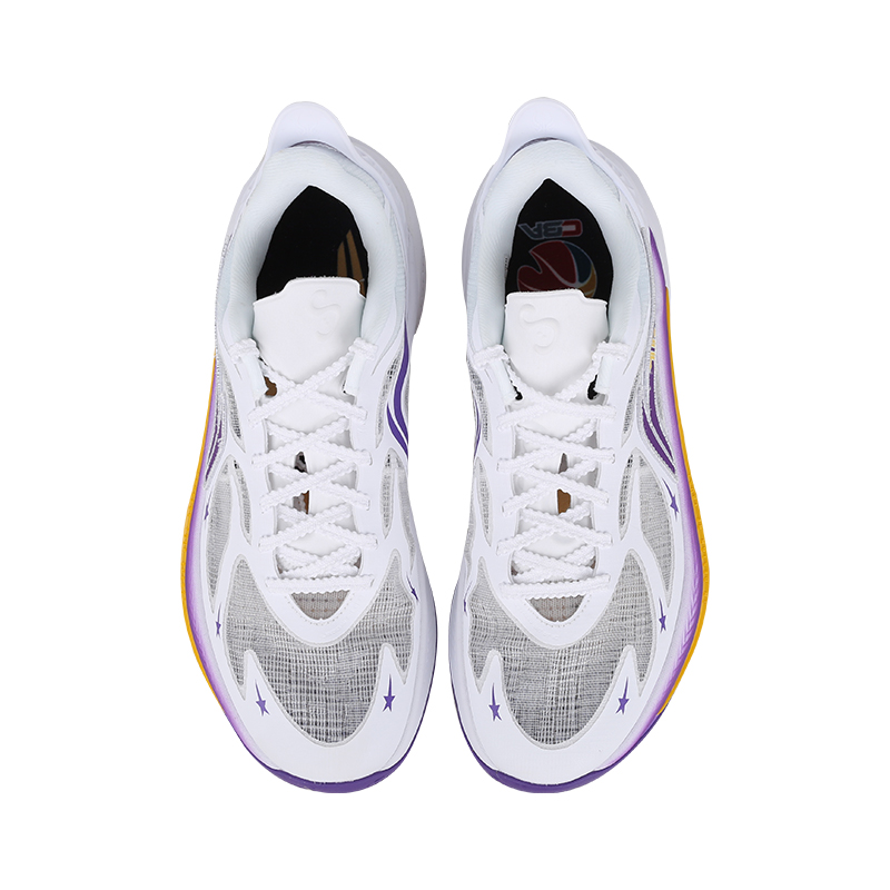 Li Ning SONIC 12 PE Edition Flat Cushioning, Wear Resistant Low top Basketball Shoes Men’s White Purple