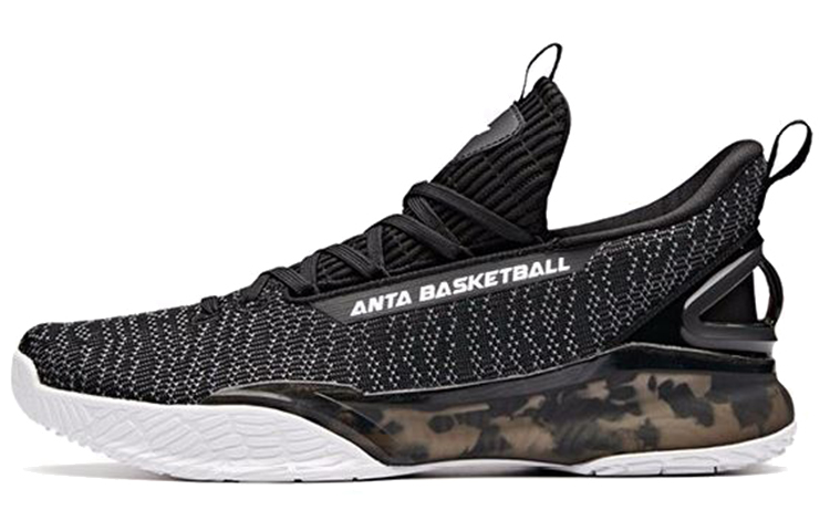 Anta KT4 KT Cushioning Slip Resistant Cushioning Slip Resistant Low top Basketball Shoes Men's Black White