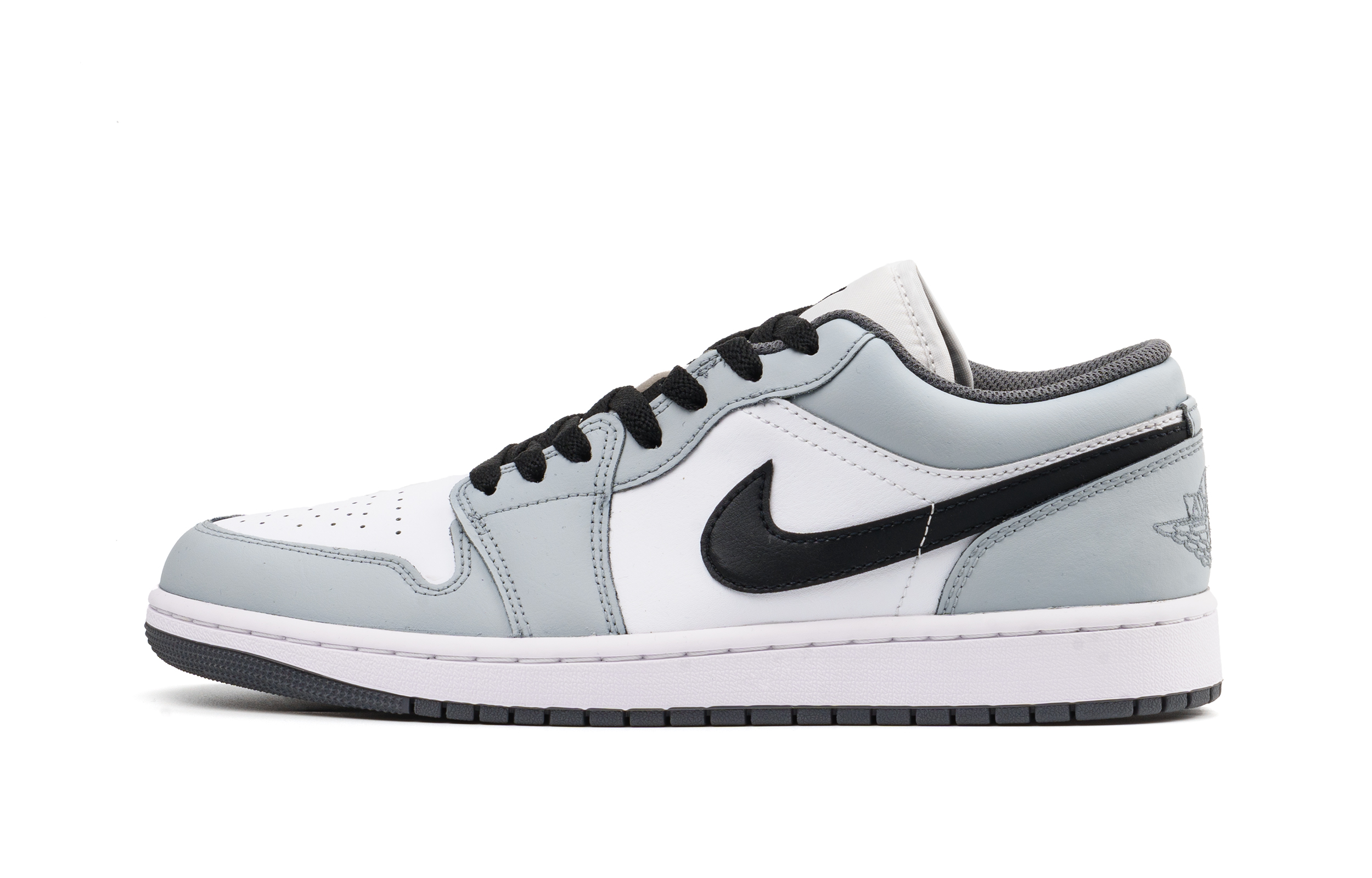 Jordan Air Jordan 1 Cushioning Abrasion Resistant Impact Resistant Low top Vintage Basketball Shoes Unisex Light Gray