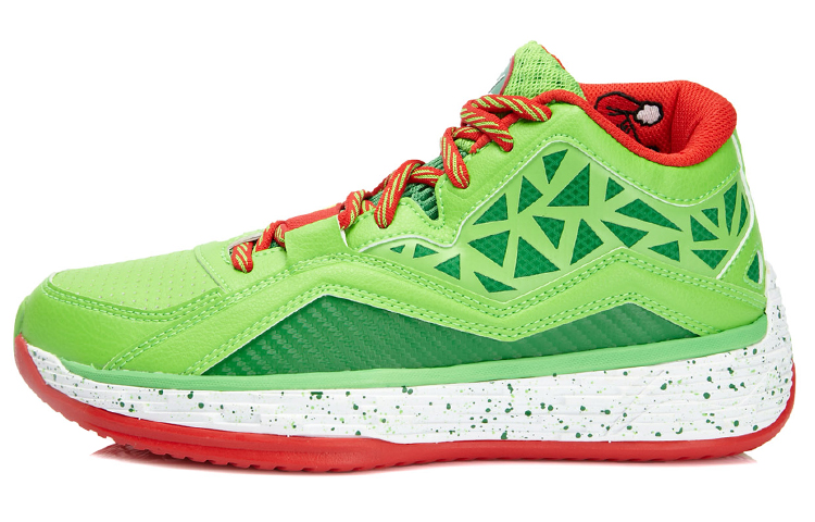 Li Ning Wade Fission 2.5 Mid top Basketball Shoes Unisex Green Red