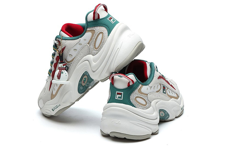 Женские кроссовки Fila PANTERA Xms (бело-зелено-красные) — фото 4