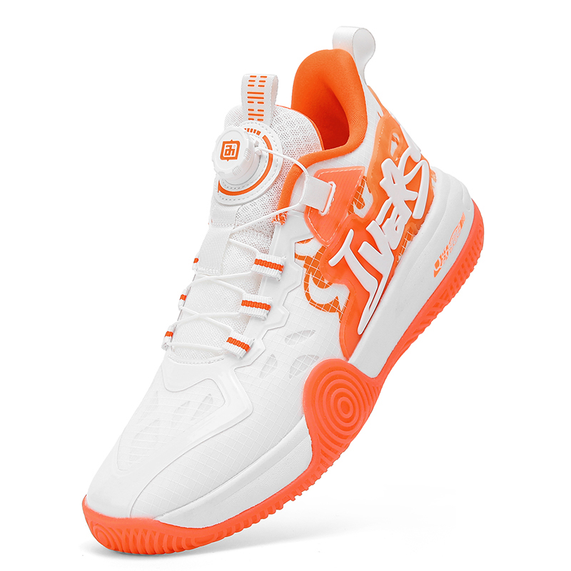 IVERSON Cushioning Support Rebound Low top Basketball Shoes Unisex White Orange
