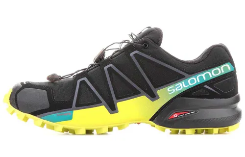 SALOMON Speedcross 4 Functional Shoes Abrasion Resistant Low top Hiking Shoes Men's Black Yellow
