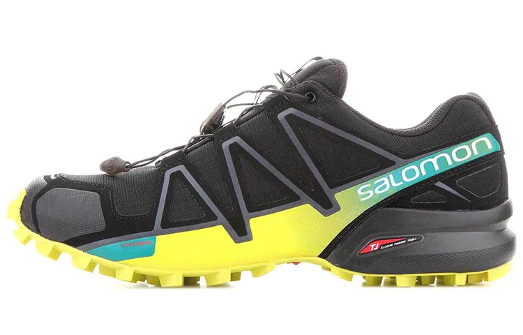 SALOMON Speedcross 4 Functional Shoes Abrasion Resistant Low top Hiking Shoes Men's Black Yellow