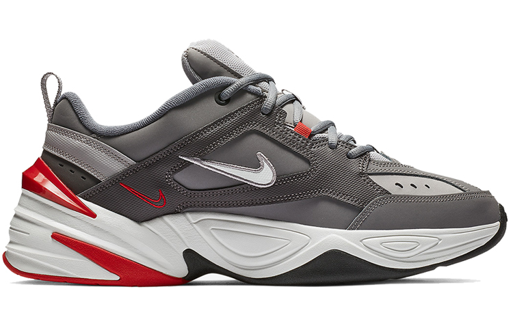 Мужские кроссовки Nike M2K Tekno Gunsmoke (серый / красный) — фото 2