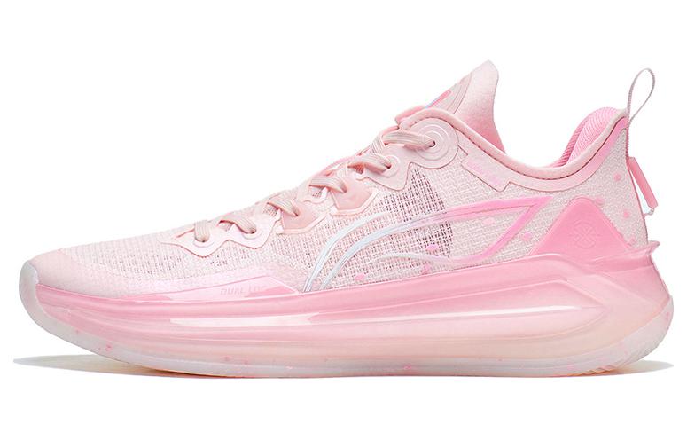Li Ning Liren 3 V2 Peach Blossom Wine Abrasion Resistant Breathable Low top Basketball Shoes Men's New Light Pink