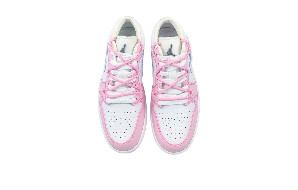 Jordan Air Jordan 1 Abrasion Resistant Slip Resistant Low top Vintage Basketball Shoes Women’s White Pink