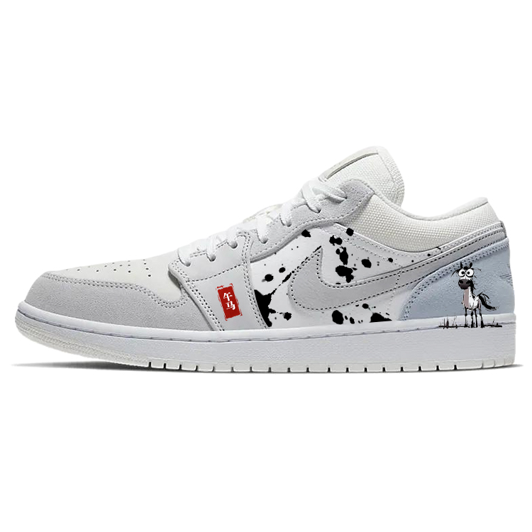 Jordan Air Jordan 1 Vintage Basketball Shoes Unisex Low Top White/Gray