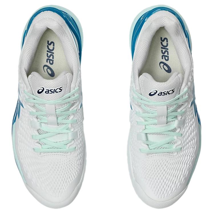 ASICS Gel Resolution 9 White Teal Blue Women’s