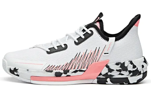 ANTA Vintage Basketball Shoes Men's Low Top Anta White/Black/Pink