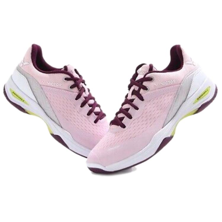 VICTOR Abrasion Resistant Breathable Low top Badminton Shoes Women’s Gray Pink
