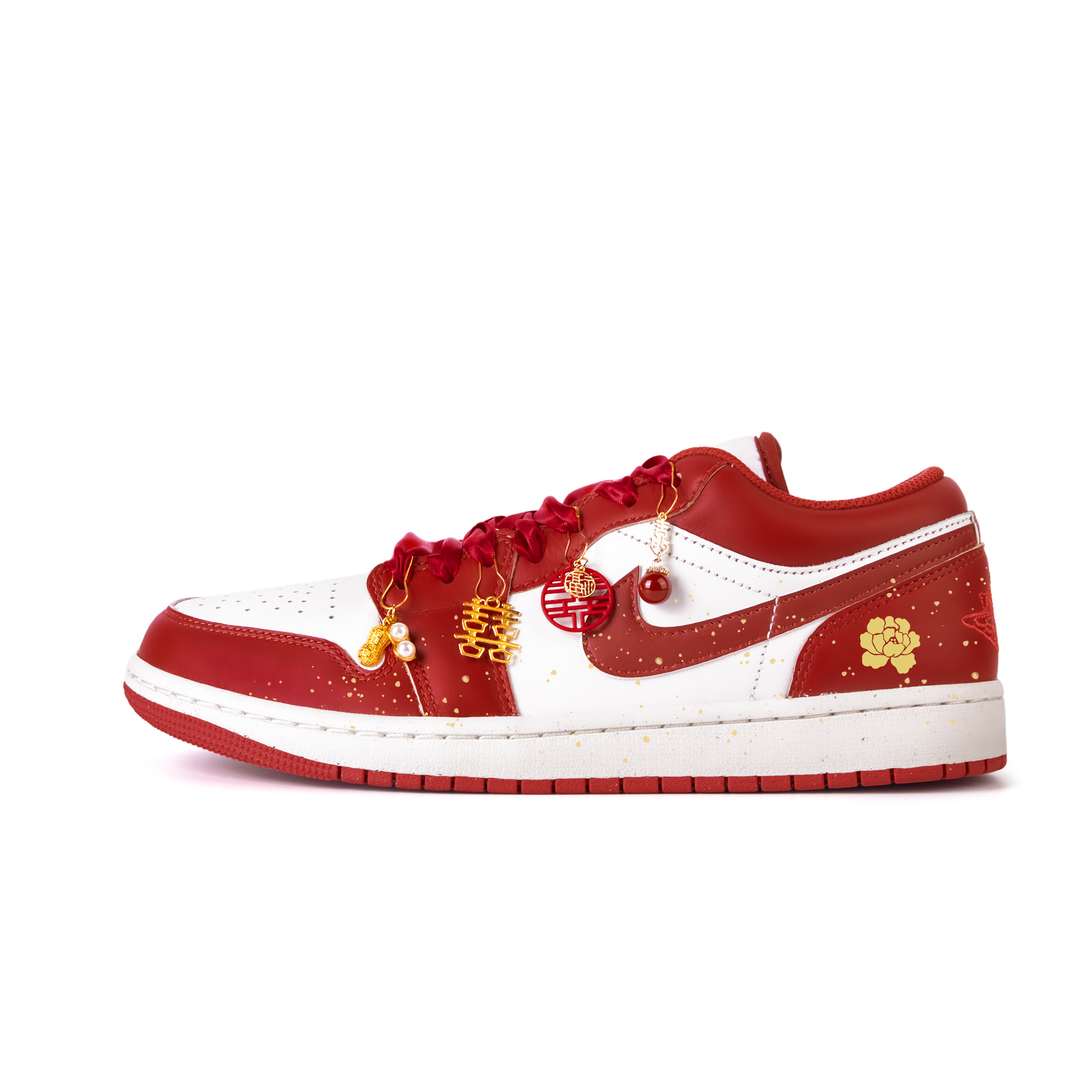 Jordan Air Jordan 1 Concentric Circles Slip Resistant Abrasion Resistant Low top Vintage Basketball Shoes Men’s