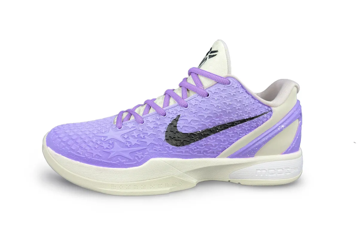 Nike Zoom Kobe 6 Protro Abrasion Resistant Breathable Low top Basketball Shoes Unisex Purple