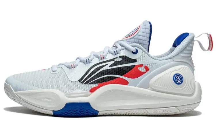 Li Ning Speed 9 Low top Basketball Shoes Men's White Red
