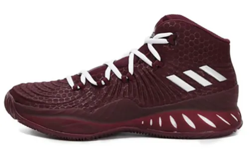 Adidas Crazy Explosive 2017 Maroon round toe lace-up breathable mid-top basketball shoes men's red