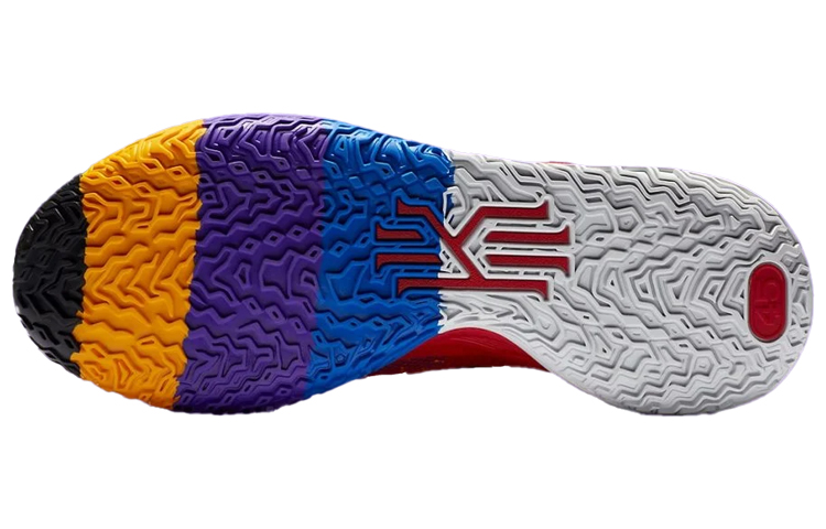 Баскетбольные кроссовки Nike Kyrie 7 (красный / желтый / синий / фиолетовый) — Красный / жёлтый / синий / фиолетовый — фото 6