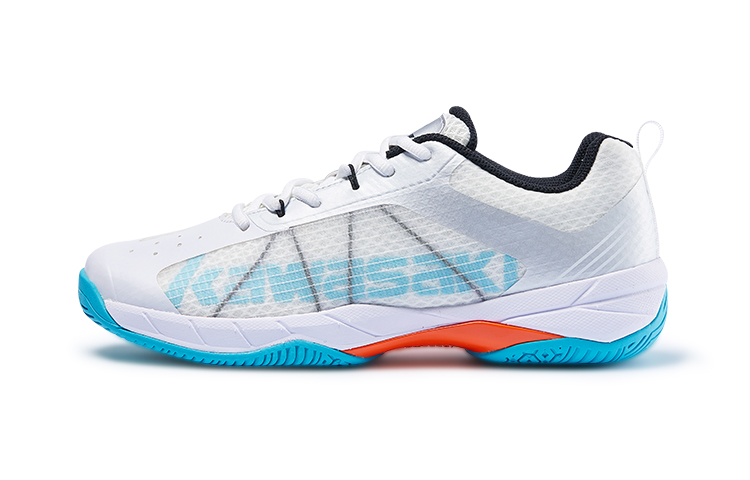 Kawasaki Light And Shadow Collection Textile, TPU Anti twist Low top Badminton Shoes Unisex Moon White Blue