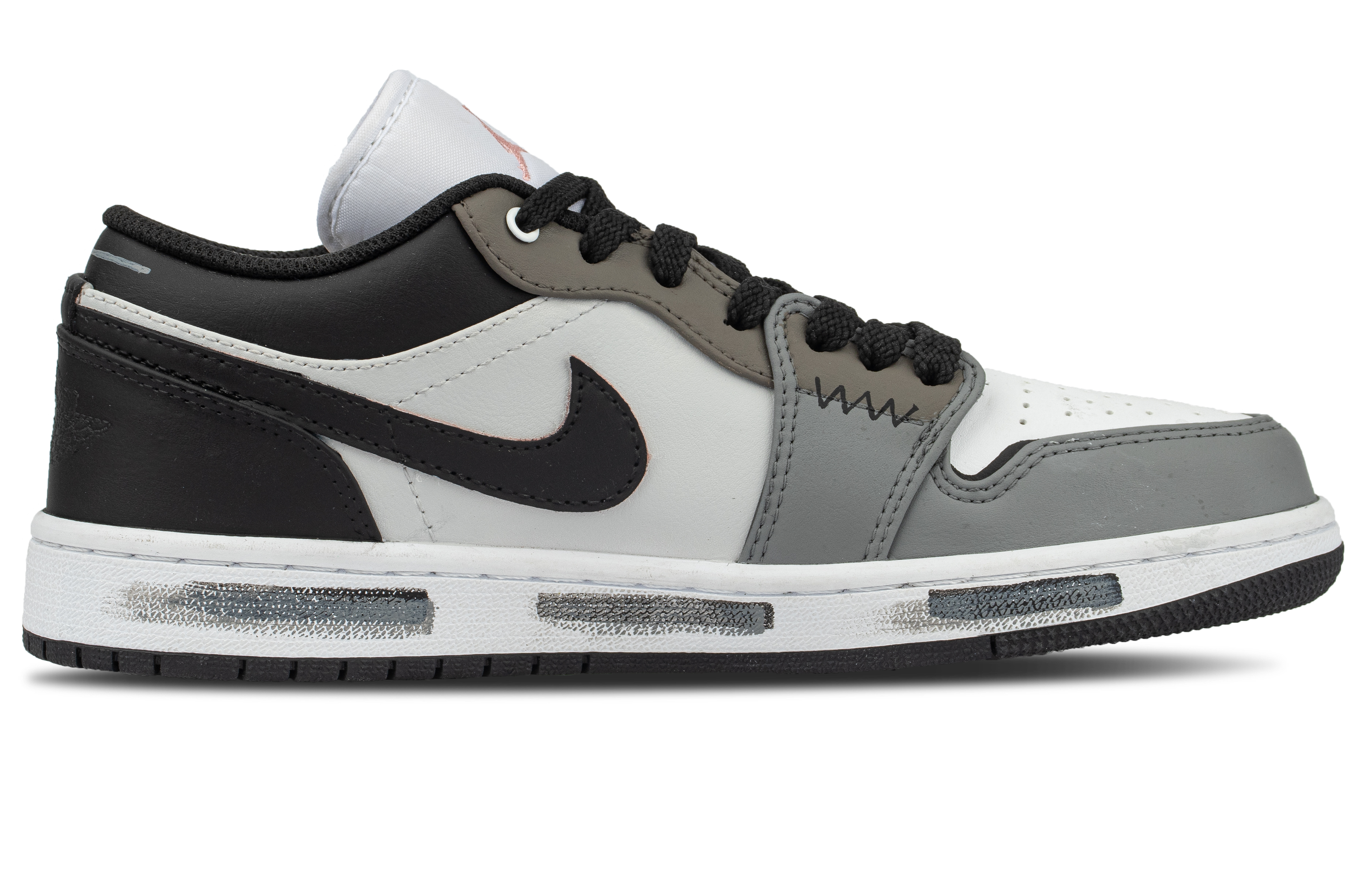 Jordan Air Jordan 1 Cushioning Breathable Cushioning Breathable Low top Vintage Basketball Shoes Unisex
