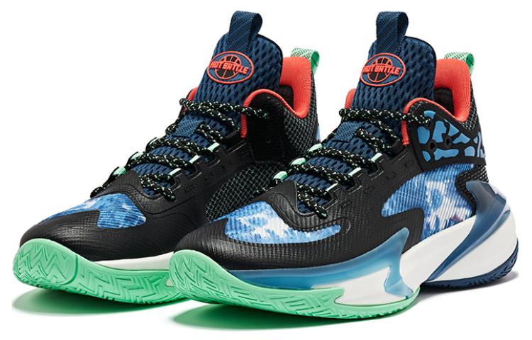 QIAODAN Sharp 6.0 Cushioning Slip Resistant Abrasion Resistant Rebound Low top Basketball Shoes Men’s Black Blue Green